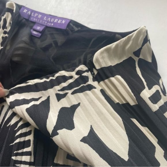 Ralph Lauren Collection Floral Pleated Midi Skirt Silk Size 10 - Picture 6 of 13